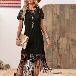 Black Lace Coverup Size Women’s XXL-3XL Shein